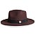 Chapéu Fedora Marrom Café Aba Reta 8cm Feltro Faixa Clássica - Imagem 2