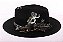 Chapéu Fedora Palha Lona Preto Aba Média Faixa Preta High Custom XVII - Imagem 2