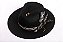 Chapéu Fedora Palha Lona Preto Aba Média Faixa Preta High Custom XVII - Imagem 3