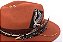 Chapéu Fedora Palha Lona Caramelo Aba Média Faixa Marrom High Custom XVII - Imagem 4