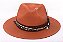 Chapéu Fedora Palha Lona Caramelo Aba Média Faixa Marrom High Custom XVII - Imagem 6