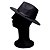 Chapéu Fedora Preto Aba Reta 7cm Feltro Couro V Preto - Imagem 4