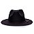 Chapéu Preto Fedora Aba 7Cm Couro V Marrom - Imagem 2