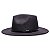 Chapéu Preto Fedora Aba Reta 7Cm Couro Duo Preto - Imagem 2