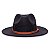 Chapéu Fedora Preto Aba 7Cm Couro Duo Caramelo - Imagem 2