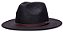 Chapéu Fedora Preto Aba Reta 7cm Feltro Faixa Couro Duo Marrom - Imagem 1