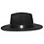 Chapéu Fedora Feltro Preto Aba Reta 7Cm  Faixa Preta - Coleção Couro - Imagem 3