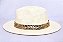 Chapéu Fedora Palha Rígida Creme Aba Média 7cm Dupla Metalizada - Coleção Metalizada - Imagem 2