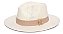 Chapéu Panamá Palha Rígida Creme Aba Média 7cm Faixa Bege - Coleção Macrame - Imagem 1