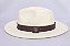 Chapéu Panamá Palha Rígida Creme Aba Média 7cm Faixa Marrom - Coleção Macrame - Imagem 2