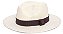Chapéu Panamá Palha Rígida Creme Aba Média 7cm Faixa Marrom - Coleção Macrame - Imagem 1