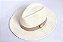 Chapéu Panamá Palha Rígida Creme Aba Média 7cm Faixa Nude - Coleção Couro - Imagem 3