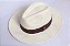 Chapéu Panamá Palha Rígida Creme Aba Média 7cm Faixa Marrom - Coleção Vintage - Imagem 3