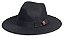 Chapéu Fedora Preto Aba Reta 8cm Feltro Laço - Imagem 1