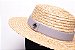 Chapéu Palheta Palha Dourada Aba Média 7cm Faixa Cinza - Coleção Elástica - Imagem 4