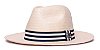Chapéu Panamá Palha Shantung Bege Aba Média 7cm - Coleção Stripes - Imagem 3
