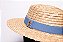 Chapéu Palheta Palha Dourada Aba Média 7cm Faixa Azul - Coleção Elástica - Imagem 4