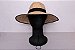 Chapéu Fedora Aba Grande 12cm Palha Natural Faixa Preta Com Cordão - Coleção Clássico - Imagem 4