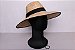Chapéu Fedora Aba Grande 12cm Palha Natural Faixa Preta Com Cordão - Coleção Clássico - Imagem 5