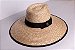 Chapéu Fedora Aba Grande 12cm Palha Natural Faixa Preta Com Cordão - Coleção Clássico - Imagem 3