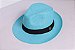 Chapéu Fedora Palha Rígida Azul 6,5cm Faixa Preta - Coleção Clássico - Imagem 3