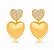 Brinco Banhado ouro 18k Coração Ear Jacket Micro Zircônia - Imagem 1
