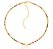 Choker Banhado ouro 18k Riviera Colorida com Coração Liso - Imagem 1