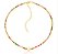 Choker Banhado ouro 18k Riviera Colorida com Coração Liso - Imagem 1