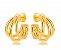 Argola Banhada ouro 18k Três Fileiras Lisas - Imagem 1