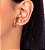 Brinco Banhado ouro 18k Ear Hook X Trabalhado Liso - Imagem 2