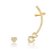 Brinco Banhado ouro 18k Coração Ear Cuff - Imagem 1