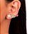 Brinco Banhado ouro 18k Ear Cuff Colorido Estrela Zircônia - Imagem 2