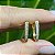 BRINCO FOLHEADO OURO 18K ARGOLA RETA CRAVEJADA COM MICRO ZIRCONIA - Imagem 1