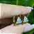 BRINCO FOLHEADO OURO 18K ARGOLA TRIANGULAR CRAVEJADA COM ZIRCÔNIAS BRANCAS - Imagem 9