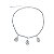 COLAR CHOKER ZIRCONIA COM GOTA BEGE FOLHEADO RODIO BRANCO - Imagem 1