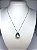 COLAR FOLHEADO RODIO BRANCO GOTA VERDE CLARO COM MICRO ZIRCONIAS - Imagem 3