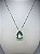 COLAR FOLHEADO RODIO BRANCO GOTA VERDE CLARO COM MICRO ZIRCONIAS - Imagem 4
