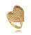 Anel Folheado Ouro 18K Coração Todo Cravejado Com Micro Zirconias - Imagem 1