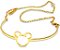 Pulseira Folheda Ouro 18K Bracelete Mickey Com Correntinha - Imagem 1
