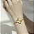 Bracelete Banhado ouro 18k Liso Flor com Bolinhas aberto - Imagem 1