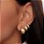 Brinco Trio  Banhado ouro 18k Gota  Liso - Imagem 1