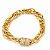 Pulseira Banhada Ouro 18k Elos com Fecho de Ima Cravejado - Imagem 4