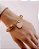 Pulseira Banhada Ouro 18k com Elos Formatos Diferentes e Coração Cravejado - Imagem 3