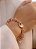 Pulseira Banhada Ouro 18k com Elos Formatos Diferentes e Coração Cravejado - Imagem 4