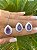 CONJUNTO FOLHEADO RODIO BRANCO GOTA FUSION NA COR LILAS - Imagem 1