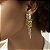 BRINCO FOLHEADO OURO 18K CRISTAL QUADRADO - Imagem 1