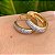 Brinco Argola Folheada Ouro 18K Cravejada Com Micro Zirconia Branca - Imagem 3