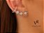 Brinco Folhedo Rodio Branco  Ear Cuff Estrela - Imagem 1