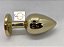 PLUG ANAL DE AÇO DOURADO COM JOIA P M G INICIANTE AVANÇADO - Imagem 1