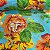 Chita Maxi Floral Fundo PIscina Flores Laranja - Imagem 1